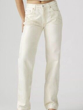 Levi's Women's  501 '90s Luminary White Straight Jeans 25 x 30